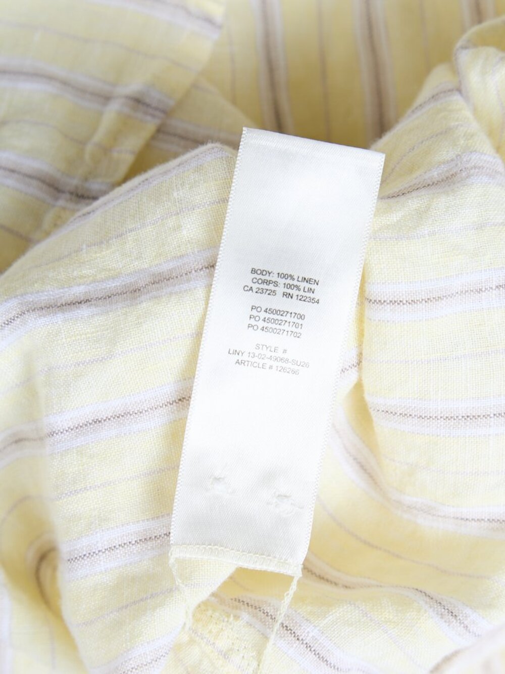 Aritzia Little Moon Portofino Relaxed 100% Linen Striped Button Up Shirt Coastal - Picture 10 of 10